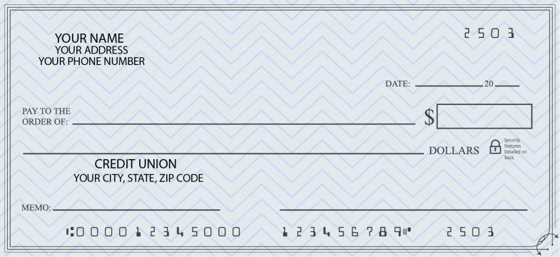 Image of a blank check.