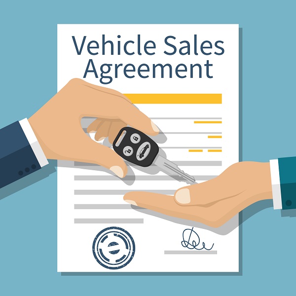 Vehicle Sales Agreement, handing over a key 